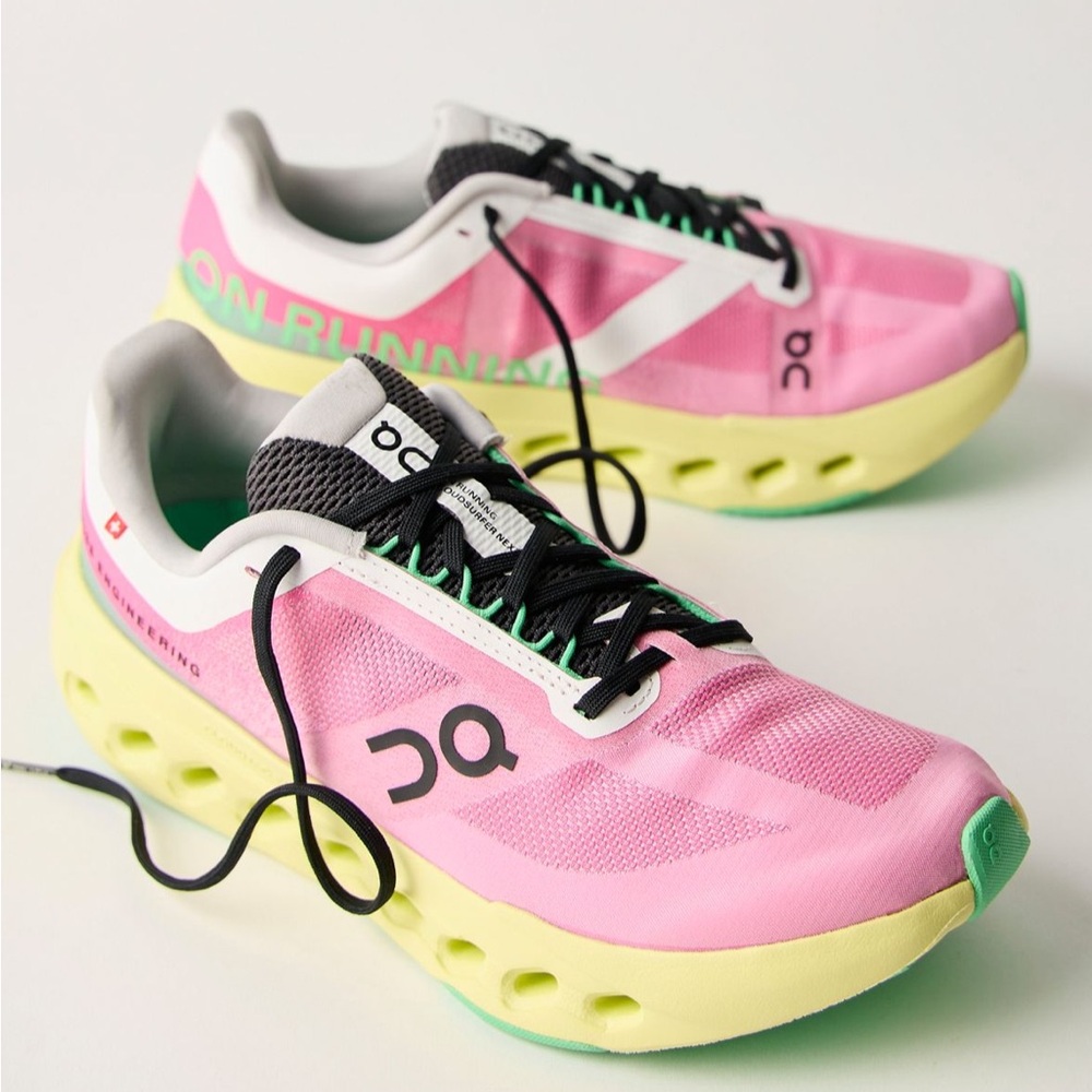 On Cloudsurfer Next Sneakers Vibrant Pink and Lime Sneakers - Picture 2 of 3